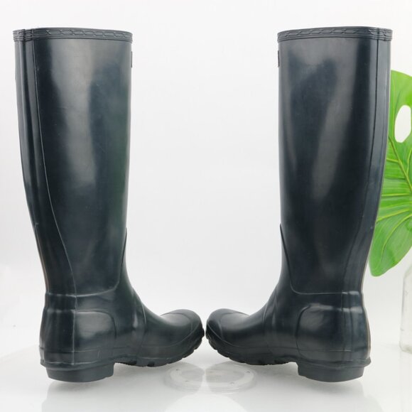 Hunter Womens Original Rain Boot Size 5 Tall Navy Blue Wellie Waterproof Pull On - Picture 8 of 12